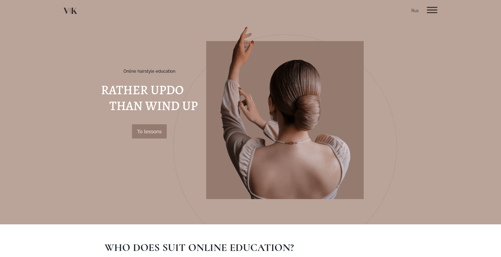 Educational platform for hairstyle courses and lessons